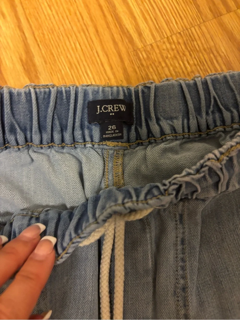 J. Crew Light Blue Slim Chambray Drawstring Pants Size 26 Women